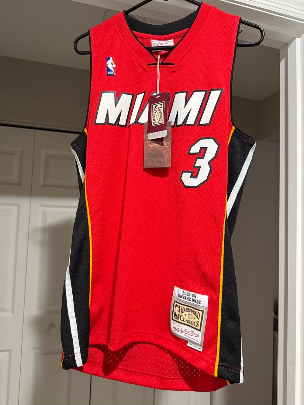 Mitchell & Ness Miami Heat Red #3 Hardwood Classics Jersey